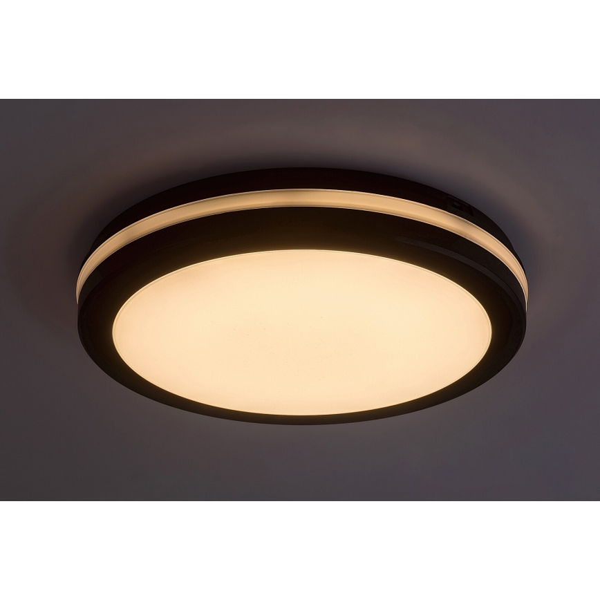 Rabalux - LED stropno svetlo za kupatilo LED/28W/230V 3000/4000/6500K IP54 crno, prečnik 30 cm