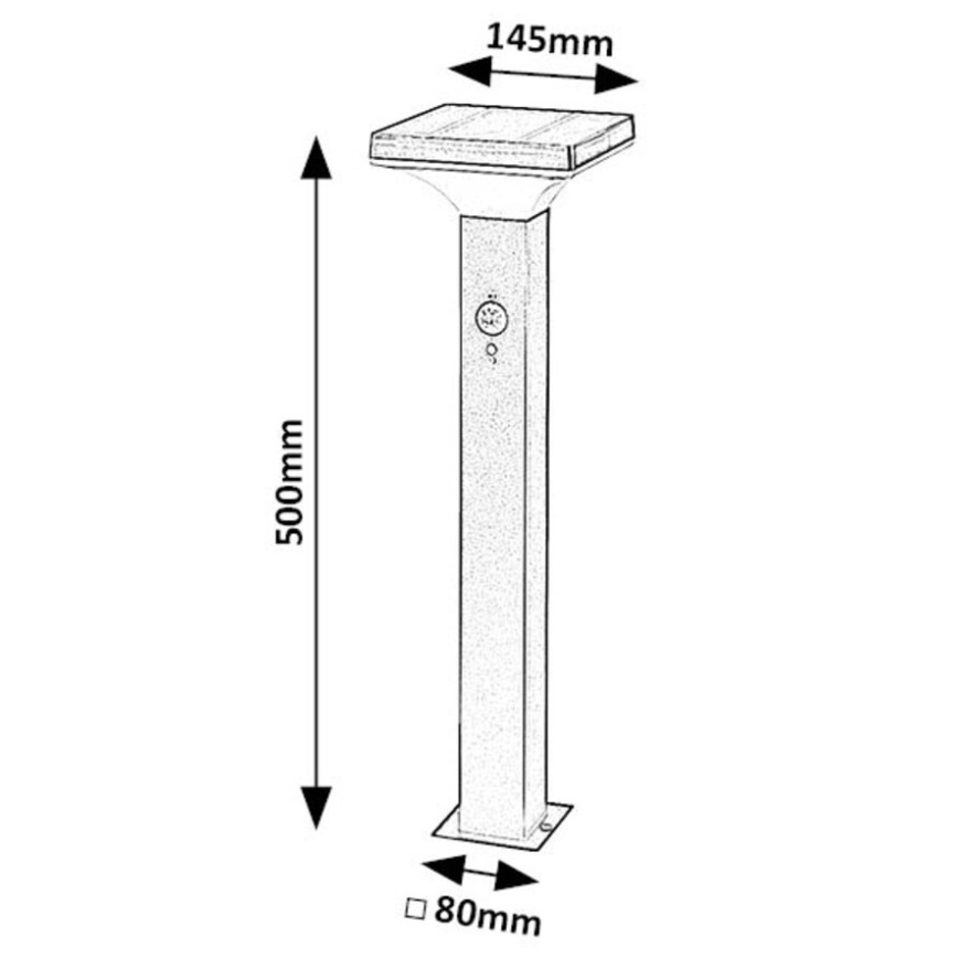 Rabalux - LED solarna lampa sa senzorom LED/4W/3,7V IP44 crna 2200 mAh