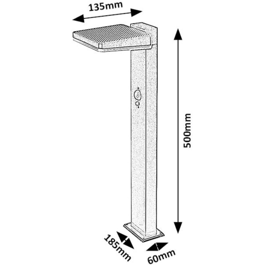 Rabalux - LED prigušiva solarna spoljašnja lampa sa senzorom LED/4,4W/3,7V IP54 antracit 2200 mAh