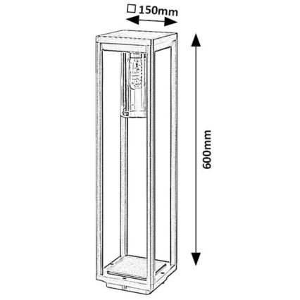 Rabalux - Spoljašnja lampa 1xE27/15W/230V IP54 crna