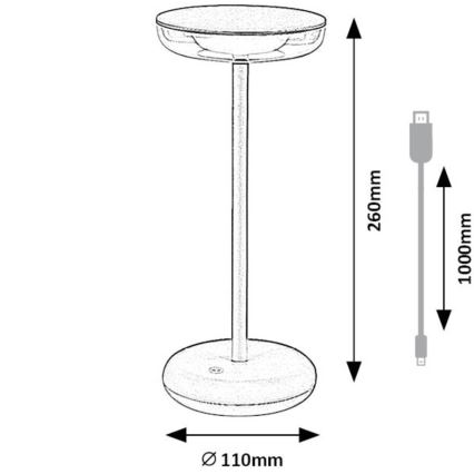 Rabalux - LED prigušiva punjiva spoljna lampa LED/6W/5V IP44 1800 mAh braon