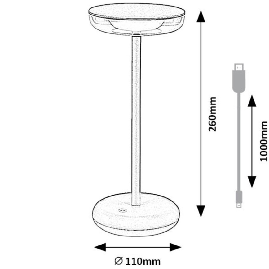 Rabalux - LED prigušiva punjiva spoljna lampa LED/6W/5V IP44 1800 mAh braon