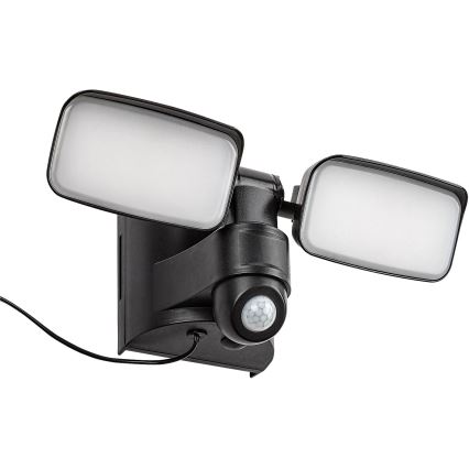 Rabalux - LED solarno zidno fleksibilno svetlo sa senzorom i eksternim panelom 2xLED/5W/3,7V IP54 crna 600 mAh