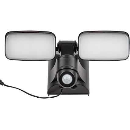 Rabalux - LED solarno zidno fleksibilno svetlo sa senzorom i eksternim panelom 2xLED/5W/3,7V IP54 crna 600 mAh