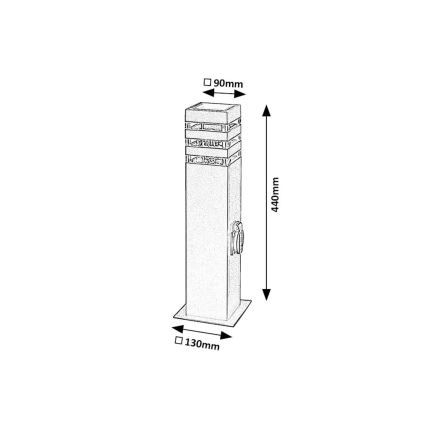 Rabalux - Spoljašnja lampa sa utičnicom 1xE27/12W/230V IP44