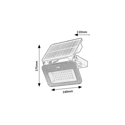 Rabalux - LED solarni reflektor sa senzorom LED/6W/3,7V 3000/4000/6500K IP65 2200 mAh