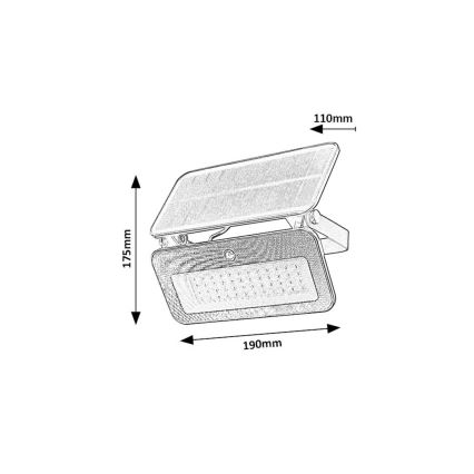 Rabalux - LED solarni reflektor sa senzorom LED/8W/3,7V 3000/4000/6500K IP65 2600 mAh