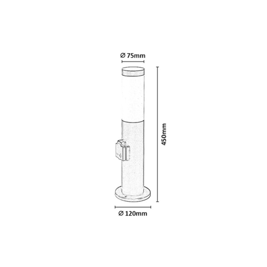 Rabalux - Spoljašnja lampa sa utičnicom 1xE27/25W/230V IP44