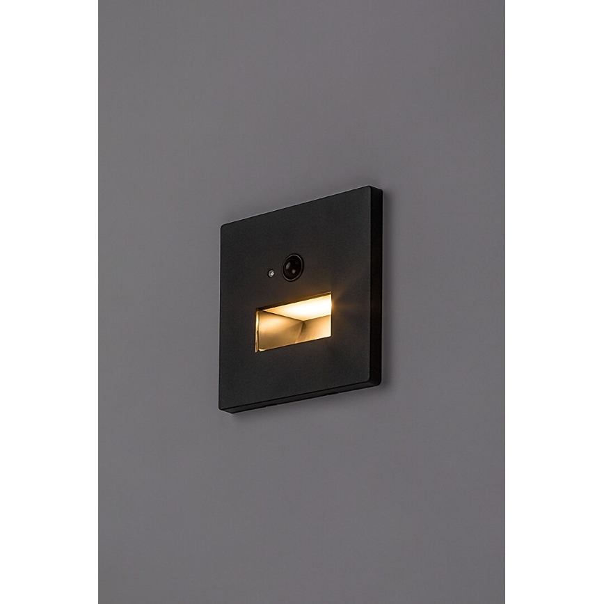 Rabalux - LED svetiljka za stepenište sa senzorom pokreta i sumraka LED/1W/230V 3000/4500/6500K crna