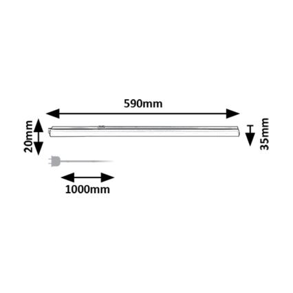 Rabalux - LED svetlo za ugradnju ispod ormarića LED/8W/230V 3000/4000K crna