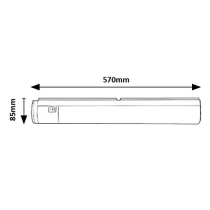 Rabalux - LED svetlo za ugradnju ispod ormarića sa utičnicom LED/17W/230V 4000K IP44 belo 57 cm