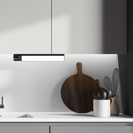 Rabalux - LED svetlo za ugradnju ispod ormarića sa utičnicom LED/17W/230V 4000K IP44, crno, 57 cm