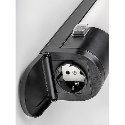 Rabalux - LED svetlo za ugradnju ispod ormarića sa utičnicom LED/17W/230V 4000K IP44, crno, 57 cm