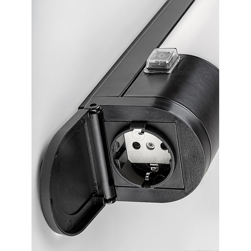 Rabalux - LED svetlo za ugradnju ispod ormarića sa utičnicom LED/17W/230V 4000K IP44, crno, 57 cm