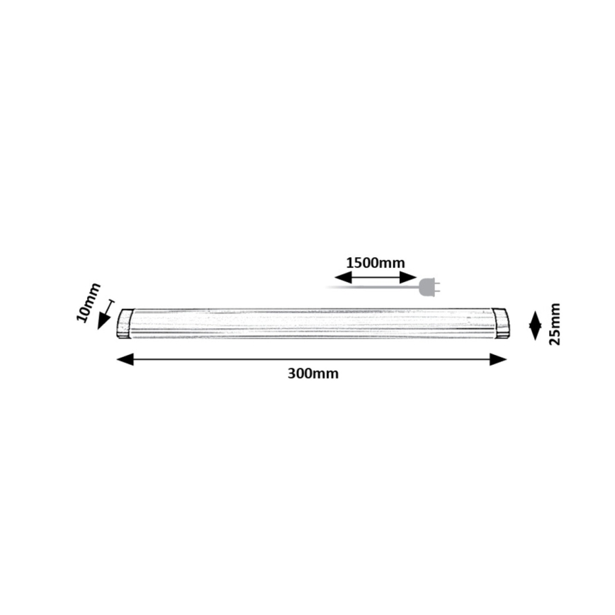 Rabalux - LED prigušiva svetiljka za montažu ispod ormarića LED/3W/230V 4000K 30 cm