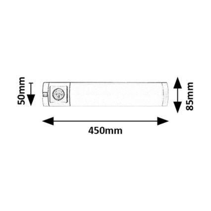 Rabalux - LED svetlo za montažu ispod kuhinjske ploče sa utičnicom LED/5W/230V 4000K 45 cm srebrne boje