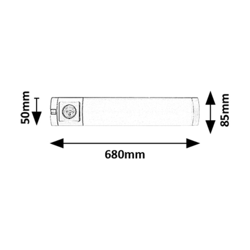 Rabalux - LED svetlo za ispod ormarića sa utičnicom LED/8W/230V 4000K 68 cm srebrna