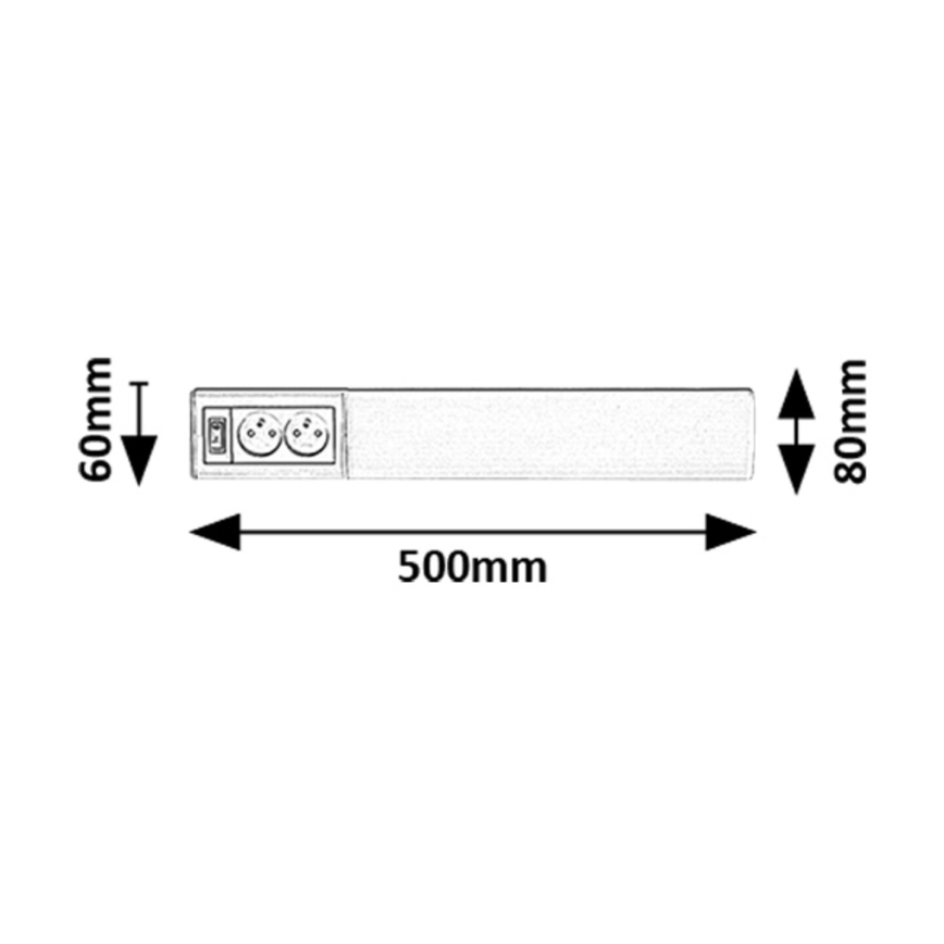 Rabalux - LED svetlo za ugradnju ispod ormarića sa utičnicama LED/10W/230V 4000K 50 cm bela