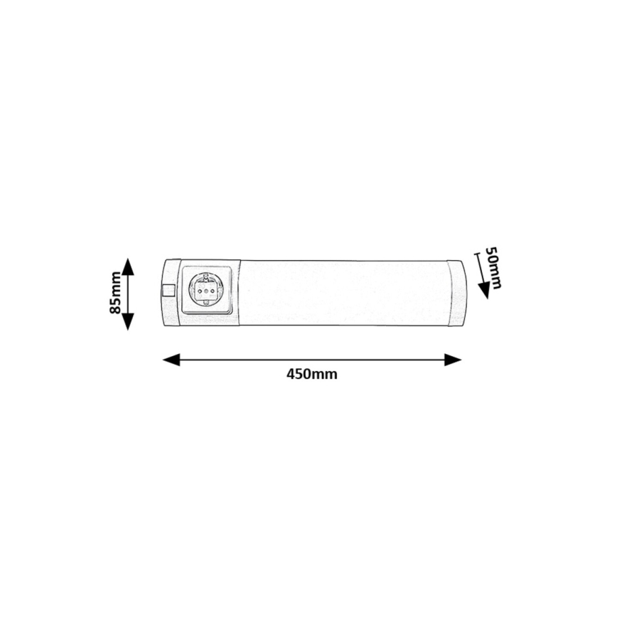 Rabalux - LED svetlo za ispod ormarića sa utičnicom LED/5W/230V 4000K 45 cm mat hrom
