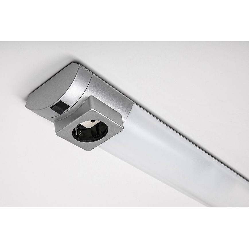 Rabalux - LED svetlo za montažu ispod ormarića sa utičnicom LED/8W/230V 4000K 68 cm mat hrom