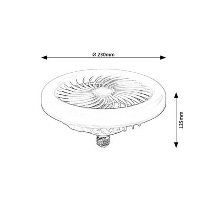 Rabalux - LED prigušiva sijalica sa ventilatorom SMD E27/16W/230V 3000-6500K + daljinski upravljač