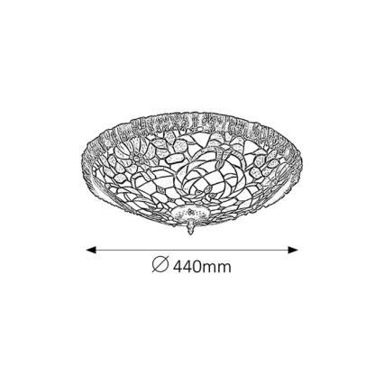 Rabalux - Tiffany vitražno plafonsko svetlo 2xE27/60W/230V prečnik 44 cm