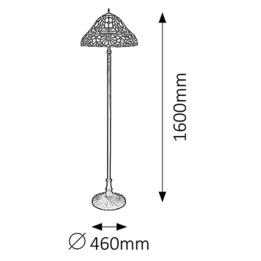 Rabalux - Tiffany vitražna podna lampa 2xE27/60W/230V