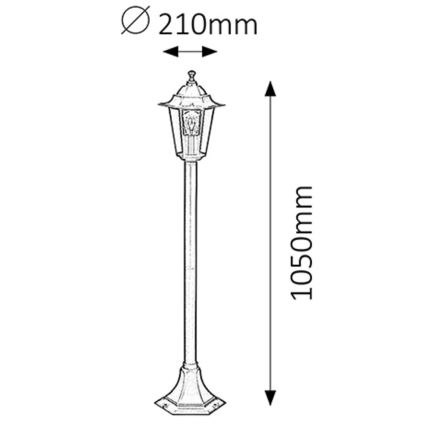 Rabalux - Spoljašnja lampa 1xE27/60W/230V 105 cm
