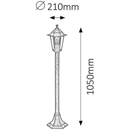 Rabalux - Spoljašnja lampa 1xE27/60W/230V 105 cm