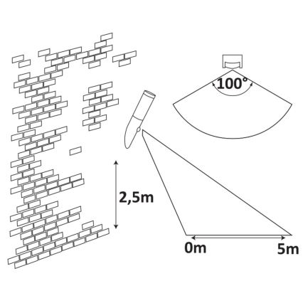 Rabalux - Spoljna zidna svetiljka sa senzorom 1xE27/25W/230V IP44