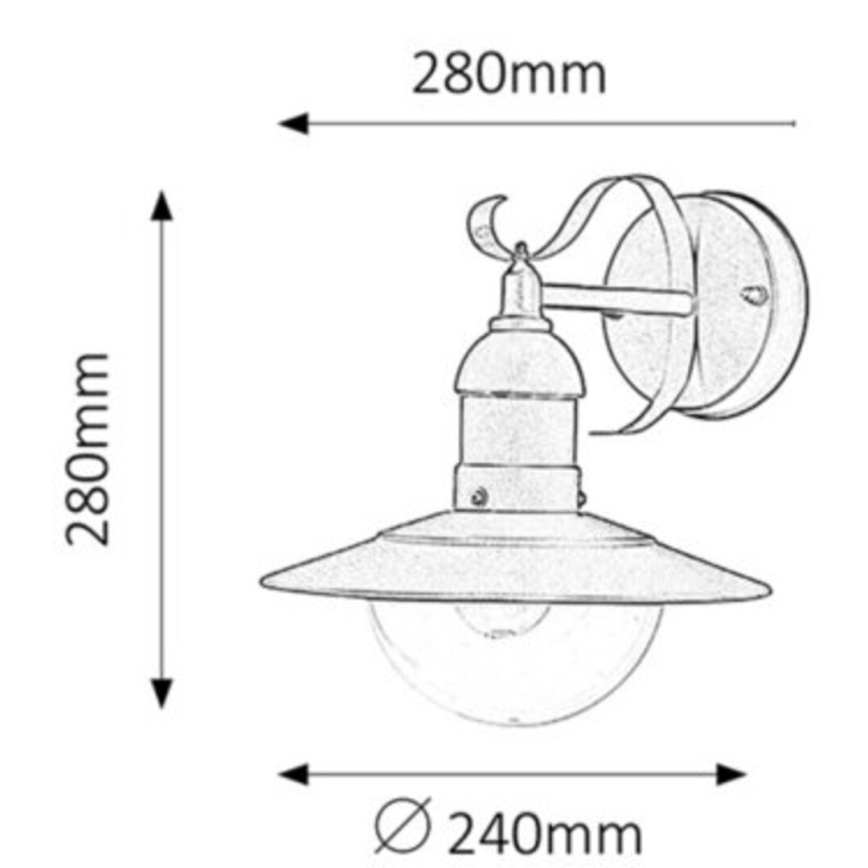 Rabalux - Spoljašnje zidno svetilo 1xE27/60W/230V IP44