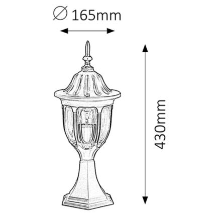 Rabalux - Spoljašnja lampa MILANO 1xE27/60W/230V