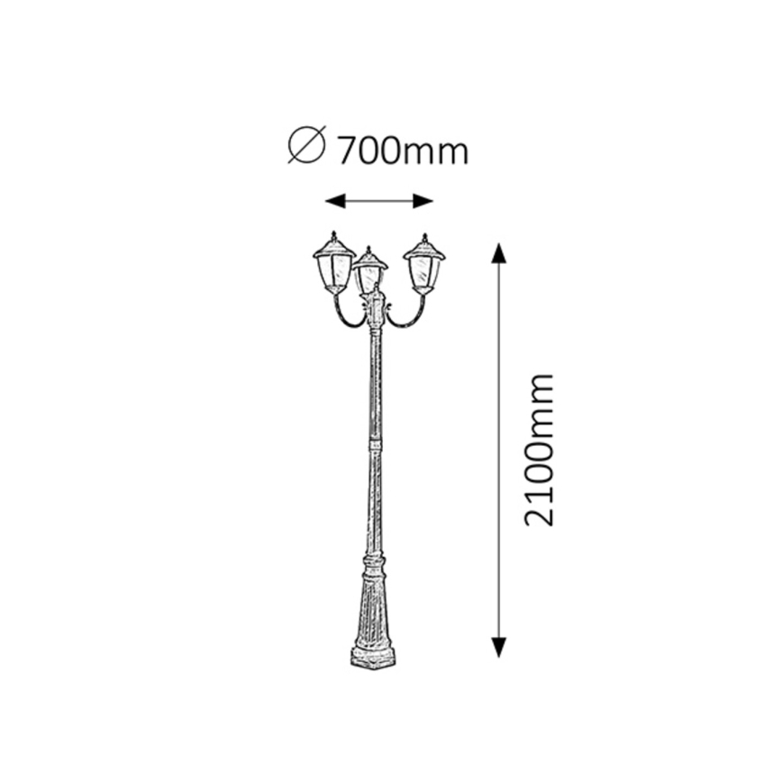 Rabalux - Spoljašnja lampa 3xE27/60W/230V 210 cm