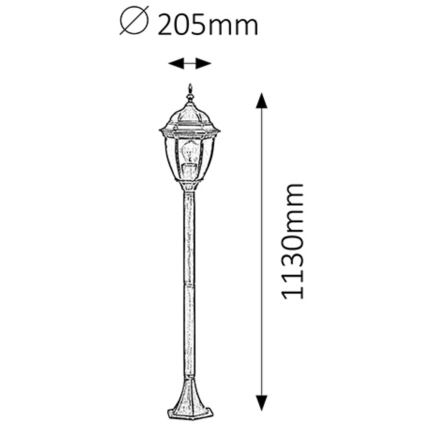 Rabalux - Spoljašnja lampa 1xE27/100W/230V IP44 113 cm
