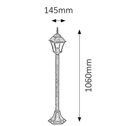 Rabalux - Spoljašnja lampa 1xE27/60W/230V IP44