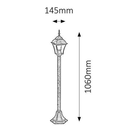 Rabalux - Spoljašnja lampa 1xE27/60W/230V IP44