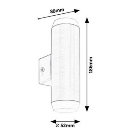 Rabalux - LED spoljašnje zidno svetlo 2xLED/4W/230V satenski mat hrom IP44