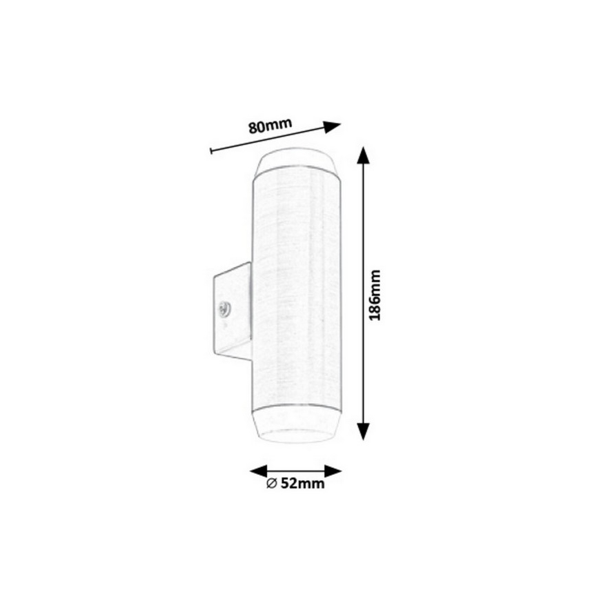 Rabalux - LED spoljašnje zidno svetlo 2xLED/4W/230V satenski mat hrom IP44