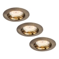 Rabalux - KOMPLET 3x LED ugradno svetlo 3x GU10/3W/230V IP40