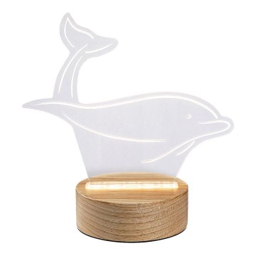 Rabalux - LED dečija stolna lampica LED/2W/5V 3000K delfin bukva