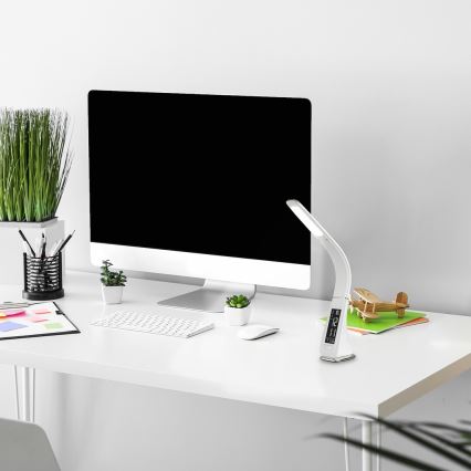 Rabalux - LED prigušiva dodirna stona lampa sa displejem LED/5W/230V bela