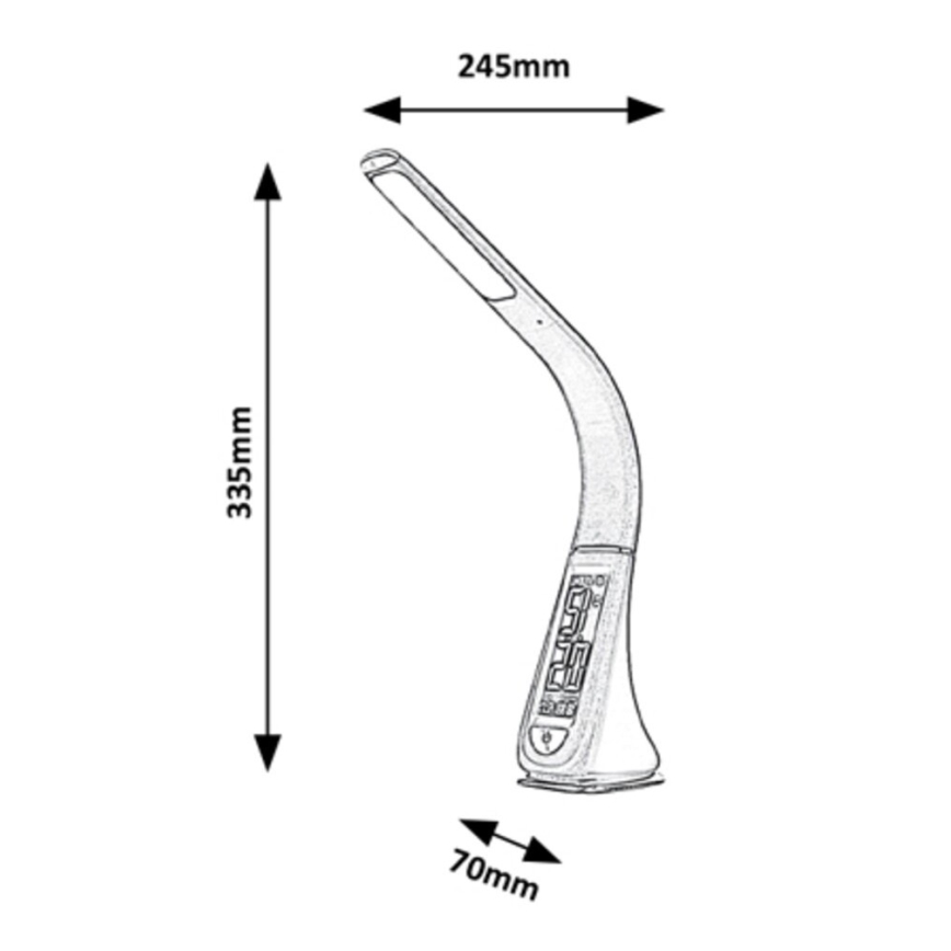 Rabalux - LED prigušiva dodirna stona lampa sa displejem LED/5W/230V bela