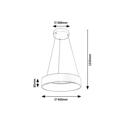 Rabalux - LED prigušiva viseća lampa na sajli LED/24W/230V okrugla 3000-6000K + daljinski upravljač