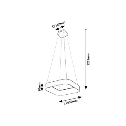 Rabalux - LED prigušiva luster na sajli LED/28W/230V četvrtasti 3000-6000K + daljinsko upravljanje