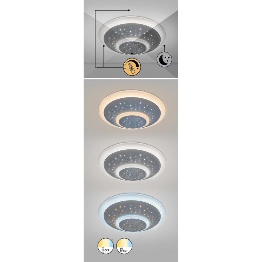 Rabalux - prigušiva LED plafonska svetiljka LED/47W/230V 3000-6000K + daljinski upravljač, prečnik 48 cm