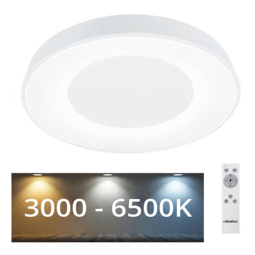 Rabalux - LED prigušiva stropna svetiljka LED/38W/230V 3000-6500K bela + daljinski upravljač prečnik 48 cm
