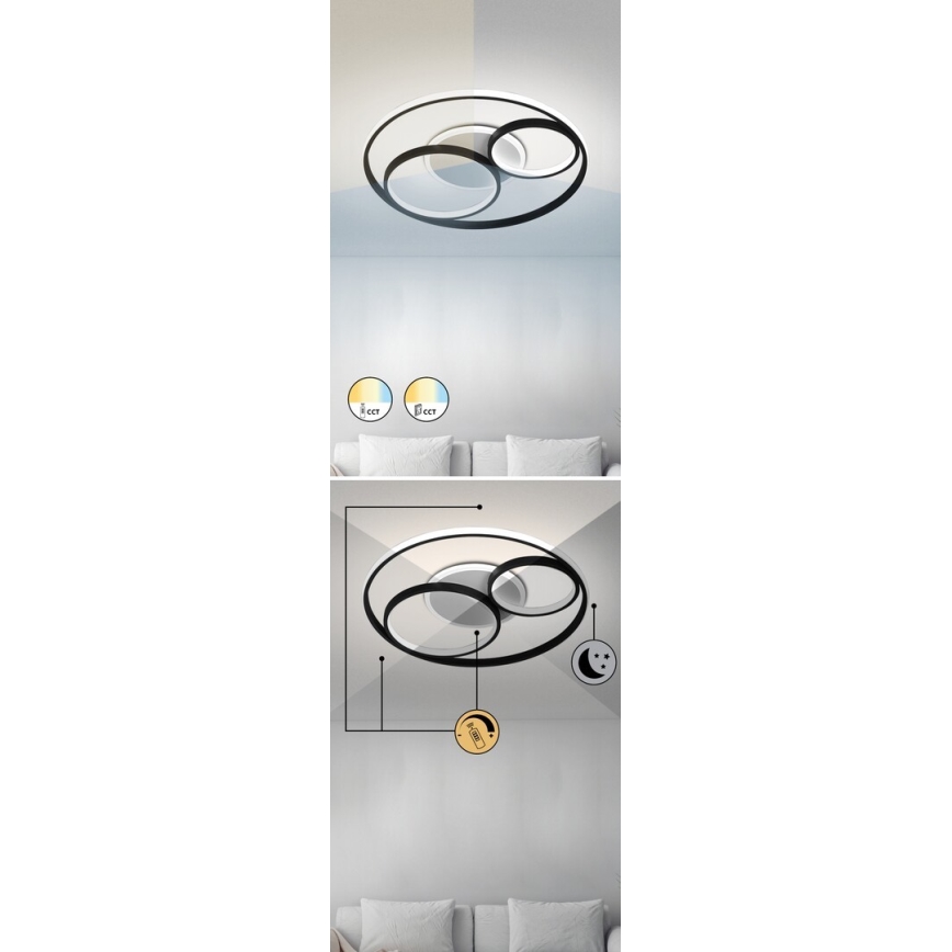 Rabalux - LED prigušiva plafonska svetiljka LED/50W/230V 3000-6000K Ø 53 cm + daljinski upravljač
