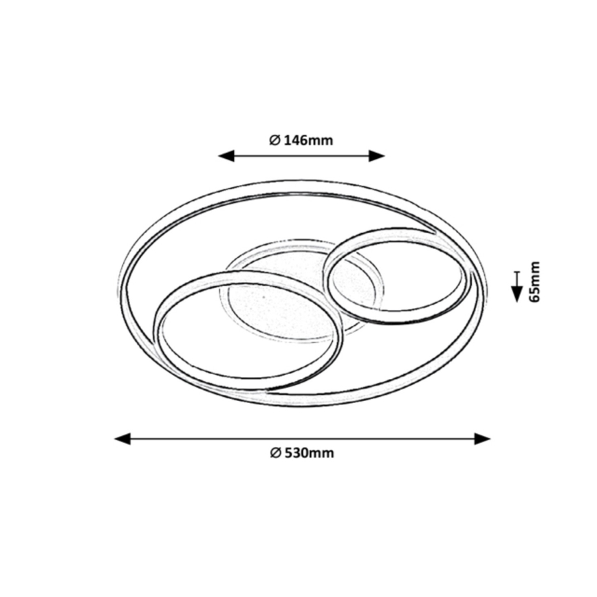 Rabalux - LED prigušiva plafonska svetiljka LED/50W/230V 3000-6000K Ø 53 cm + daljinski upravljač