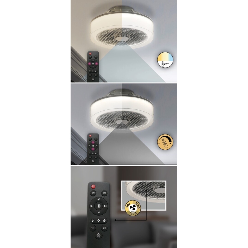 Rabalux - LED prigušiva stropna svetiljka sa ventilatorom LED/30W/230V 3000-6000K + daljinski upravljač
