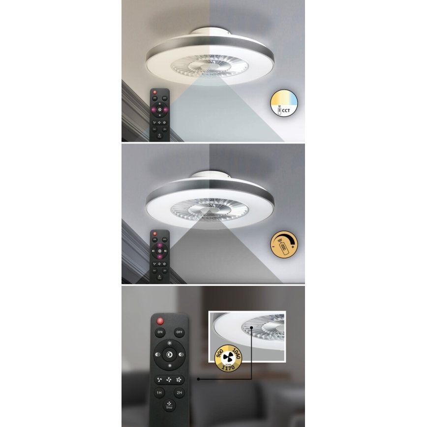 Rabalux - LED prigušiva stropna svetiljka sa ventilatorom LED/40W/230V 3000-6500K + daljinski upravljač